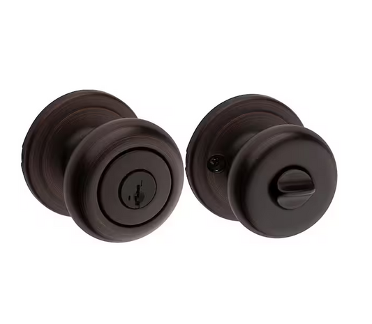 Juno Venetian Bronze Entry Door Knob Featuring SmartKey Security