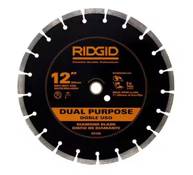 RIDGID 12 in. Dual-Purpose Diamond Blade