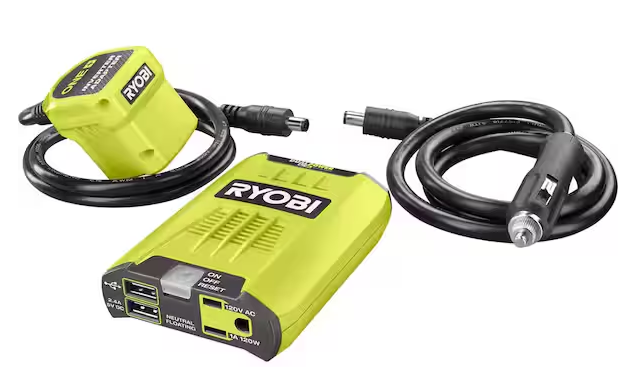 Ryobi ONE+ 18V 120-Watt 12V Automotive Power Inverter with Dual USB Ports