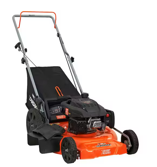 YARDMAX 21 in. 170cc 3-in-1 Gas Walk Behind Push Lawn Mower with High Rear Wheels