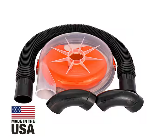 PRO High Efficiency Cyclonic Dust Separator, 12 in. Dia with 2.5 in. Hose, 36 in. L with 2 High-Flow Sweep Elbows