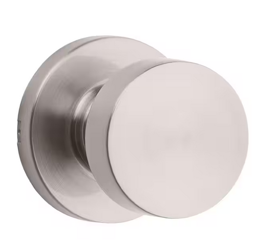 Kwikset Pismo Round Satin Nickel Hall/Closet Door Knob Featuring Microban Antimicrobial Technology