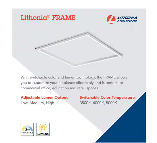 Contractor Select LFRM 23.78 in. x 23.78 in. 3000/4000/5000 Lumens 3500K/4000K/5000K White Integrated LED Troffer Light