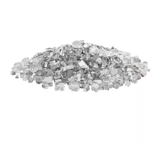 1/4 in. 10 lbs. Silver Reflective Tempered Fire Glass