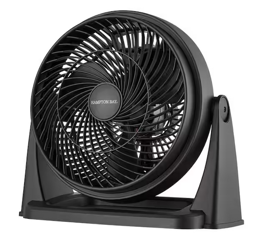 Hampton Bay 11 in. 3 Speed Portable Desk Fan in Black