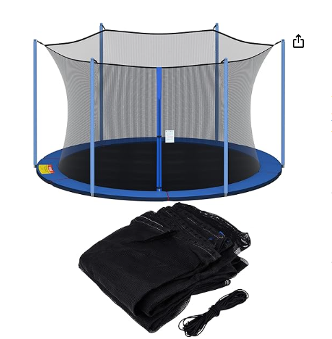 Trampoline Netting Replacement 14 ft 6 Straight Poles Round NET ONLY