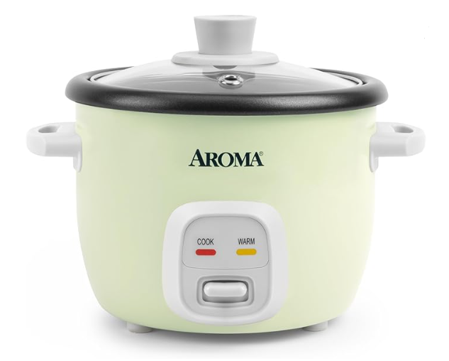 AROMA® Mini Rice Cooker, 2-Cup (Uncooked) / 4-Cup (Cooked), 1 Qt, Light Green