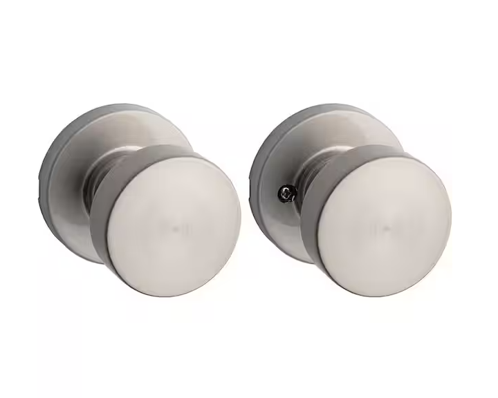 Pismo Round Satin Nickel Hall/Closet Door Knob Featuring Microban Antimicrobial Technology