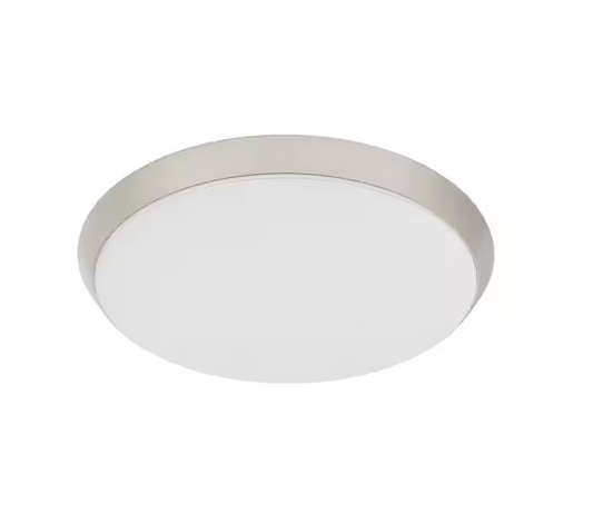 15 in. Brushed Nickel Integrated LED Dimmable Selectable CCT Flush Mount Indoor