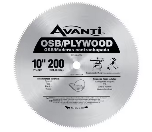 10 in. x 200-Tooth OSB/Plywood Ripping Circular Saw Blade