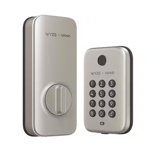 Satin Nickel Smart Lock, Fingerprint Keyless Entry, Bluetooth Deadbolt Replacement, App Monitoring and Scheduled Access