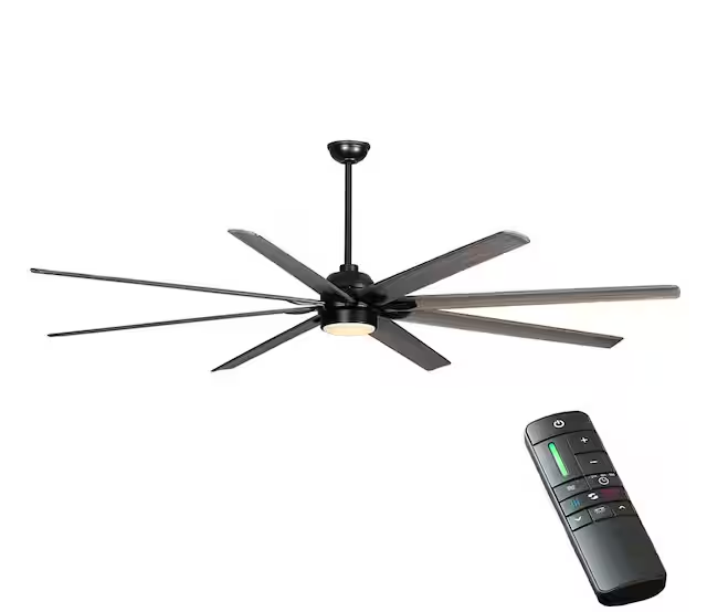 HDC Cordoba 96 in. Integrated LED Indoor/Outdoor Matte Black Ceiling Fan with Light and Remote Control