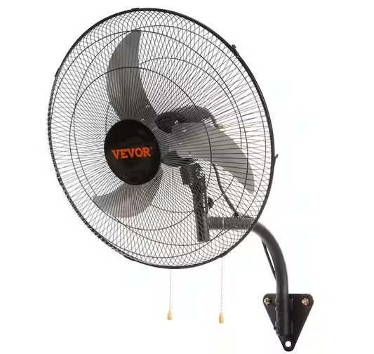 Vevor Wall Mount Fan 20 in. 3-speed High Velocity Max. 4650 CFM Oscillating Industrial Wall Fan for Warehouse