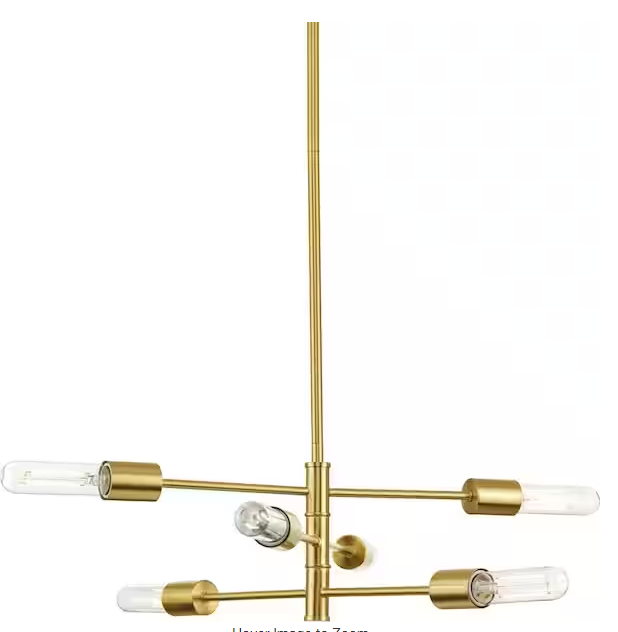 Progress Lighting Noda 60-Watt 6-Light Brushed Gold Shaded Pendant Light Contemporary