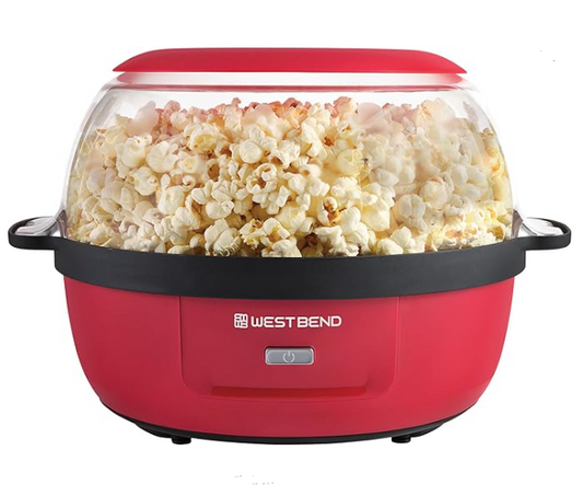 West Bend Stir Crazy Hot Oil Popcorn Popper,  6-Qt., Red
