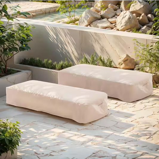 Shield Large Beige Outdoor Patio Lounge Set Cover (Set of 2)