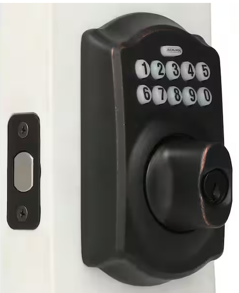 Schlage Camelot Aged Bronze Electronic Keypad Deadbolt