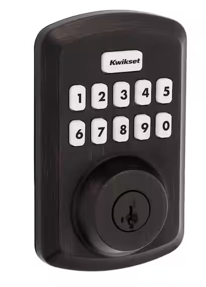 Kwikset Powerbolt 250 10-Button Keypad Venetian Bronze Transitional Electronic Deadbolt Door Lock