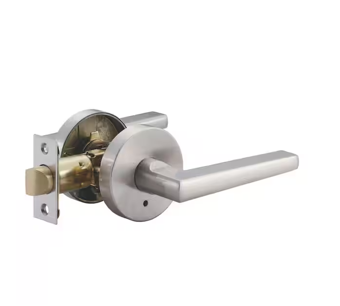 TOLEDO Tarragona Satin Nickel Plated Privacy Bed/Bath Door Handle Set