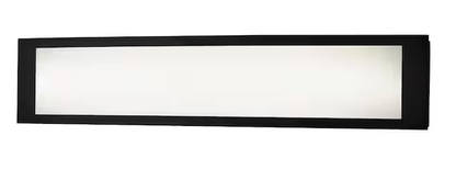 Hampton Bay Woodbury 24.6 in. 1-Light Matte Black Integrated LED Bathroom Vanity Light Bar with Frosted Acrylic Shade