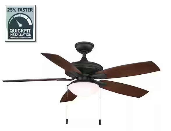 Hampton Bay Gazebo III 52 in. Indoor/Outdoor Wet Rated Natural Iron Ceiling Fan