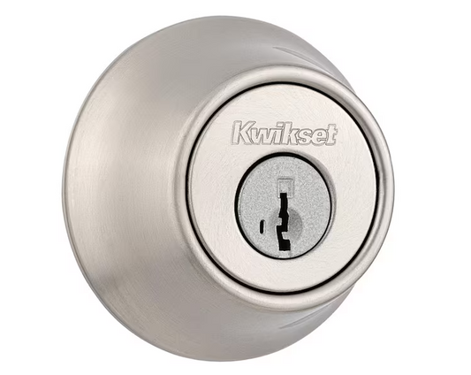 660 Satin Nickel Single Cylinder Deadbolt featuring SmartKey Security and Microban Technology