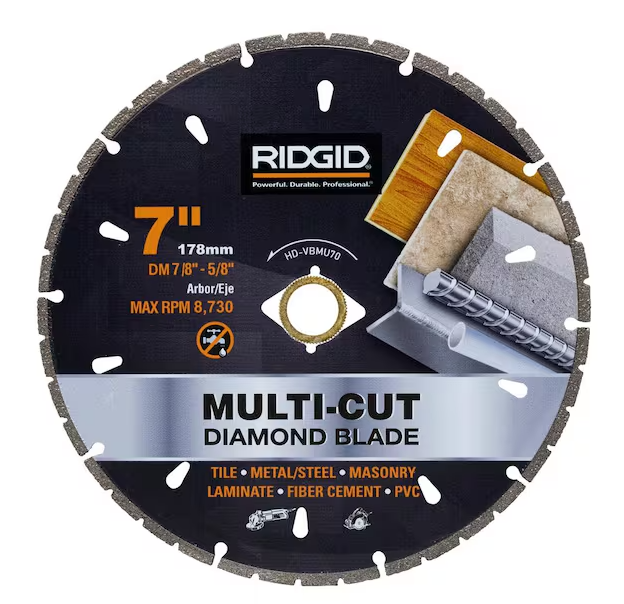 RIDGID 7 in. Diamond Multi-Cutting Blade