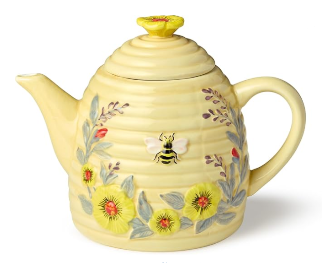 Bee Sweet 32 oz. 3-D Beehive Teapot Ceramic,Multi Colored