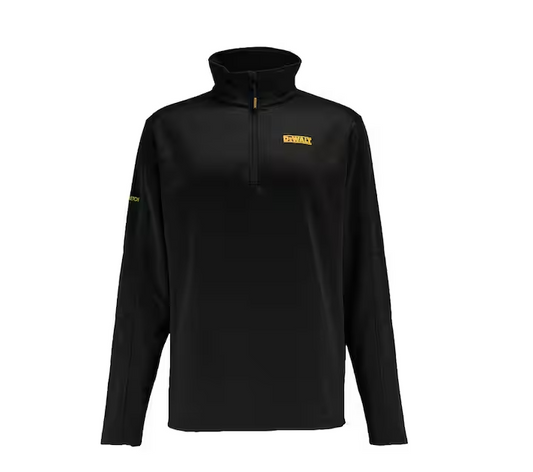 Dewalt Jonesboro Men's XL Black Polyester Stretch 1/4-Zip Light-Weight Pullover with Funnel Neck Collar