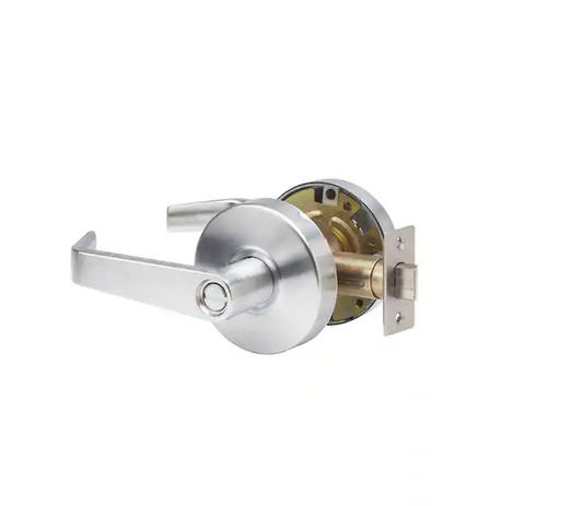 Eiffel Standard Duty Brushed Chrome Grade 2 Commercial Cylindrical Privacy Bed/Bath Door Handle with Lock and Clutch