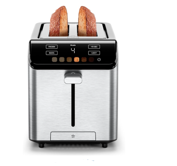 Chefman  2 Slice Digital Toaster, 6 Shade Settings, Touchscreen Stainless Steel