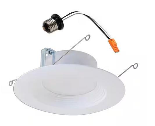 HALO 5 in. and 6 in. 5000K Integrated LED White Recessed Ceiling Light Retrofit Trim at Daylight 90 CRI Title 20 Compliant