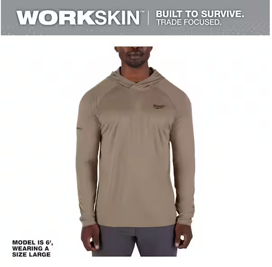 Men's WORKSKIN Sandstone Large Hooded Sun Shirt