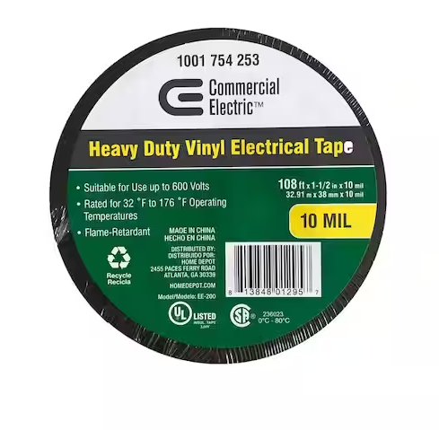 CE 1-1/2 in. x 108 ft. Heavy Duty Tape, Black