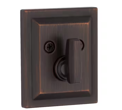 Baldwin Square Venetian Bronze Low Profile Single Cylinder Deadbolt Featuring SmartKey Security