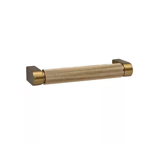 Kent Knurled 4 in. (102 mm) Satin Brass Drawer Pull