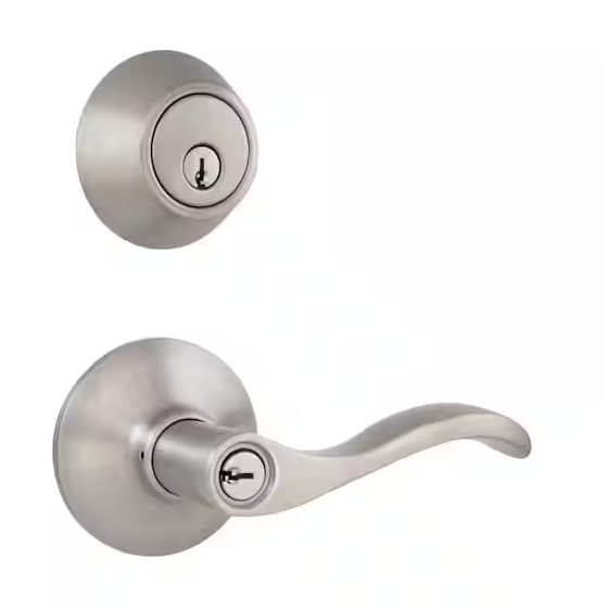 Defiant Naples Satin Nickel Combo Pack with Single Cylinder Deadbolt