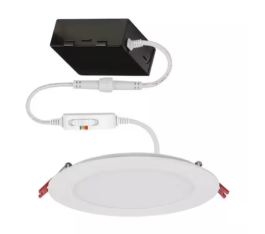 CE Premium Series 6 in. LED, 2-Level Lumen Select, Ultraslim Canless Recessed Light, Adjustable CCT