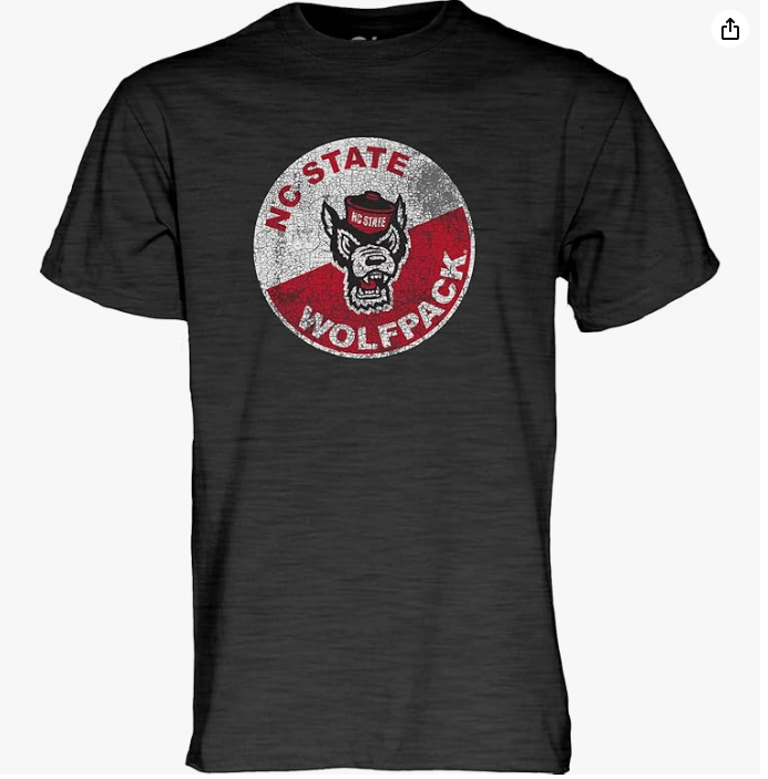 Blue 84 Men's North Carolina State Wolfpack T-Shirt Vintage Dark Grey, Medium