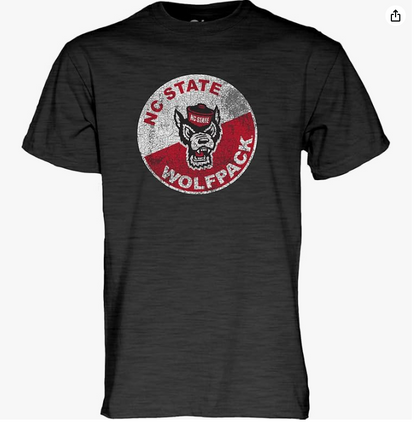 Blue 84 Men's North Carolina State Wolfpack T-Shirt Vintage Dark Grey, Medium