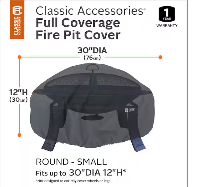 Small Round Full Coverage Fire Pit Cover