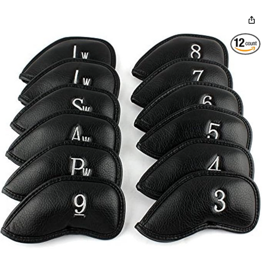 Golf 12pcs Thick Synthetic Leather Golf Left Handed Iron Head Covers Set