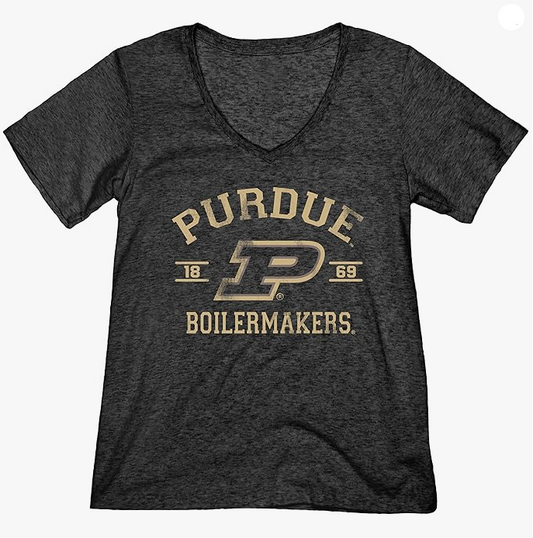 "Blue 84" Women's Purdue Boilermakers T Shirt, Purdue Boilermakers Black, XX-Large