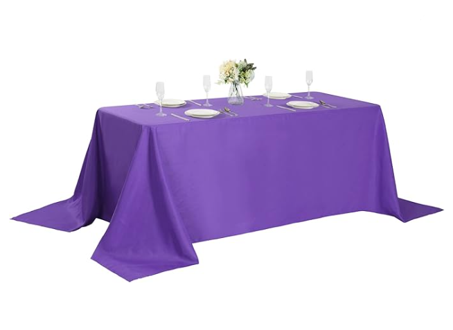 Rectangle Tablecloth 90x156" Polyester Fabric Wedding, Banquet Decoration