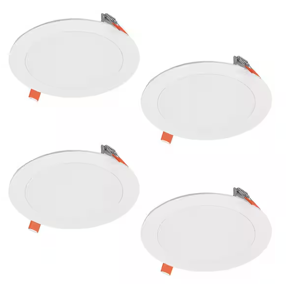 HALO 6 in. Adjustable CCT Canless IC Rated Dimmable Indoor Integrated LED Recessed Light Kit (4-Pack)