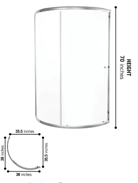 Delta 38 in. W x 70 in. H Round Sliding Framed Corner Shower Enclosure in Chrome