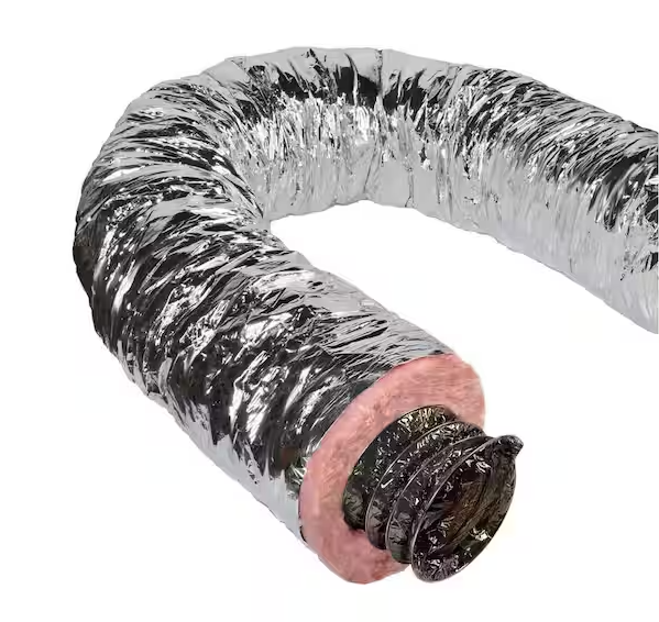 Master Flow 8 in. x 25 ft. Insulated Flexible Duct R8 Silver Jacket