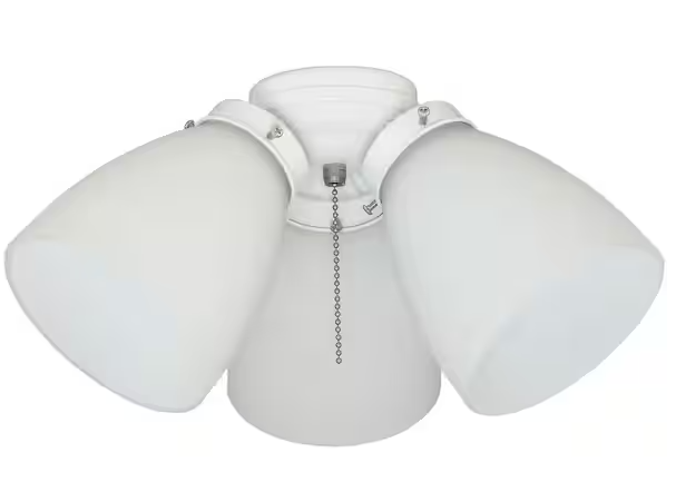 Hampton Bay 3-Light White Ceiling Fan Shades LED Light Kit