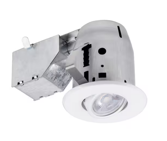 Commercial Electric 3 in. New Construction or Remodel Recessed Kit with LED Bulb