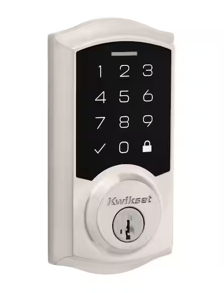 Kwikset SmartCode 270 Traditional Satin Nickel Touchpad Single Cylinder Electronic Deadbolt Featuring SmartKey Security